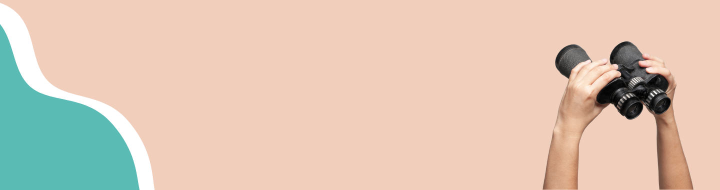 image with hands looking in binoculars