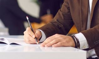 Candidate writing on checklist