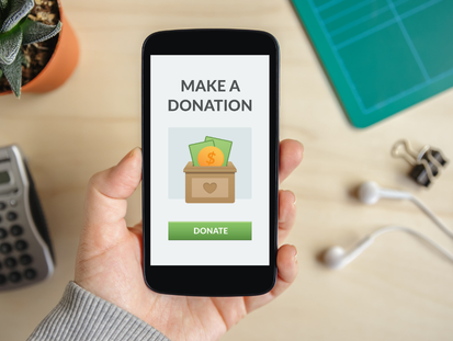 make a donation prompt on phone