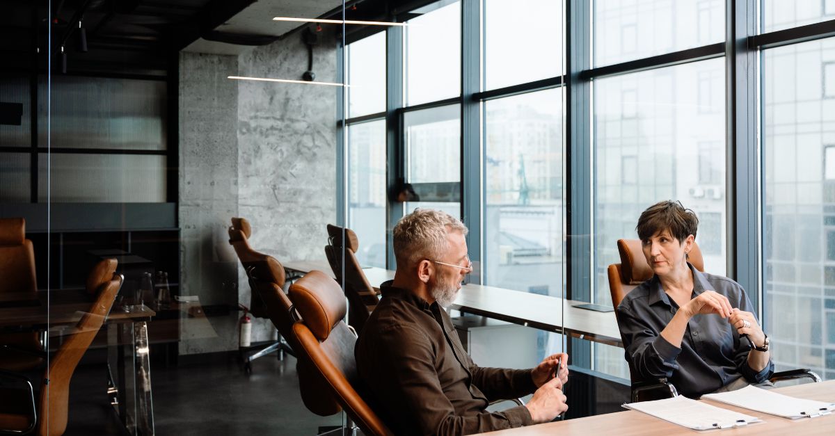 Executives at a board meeting